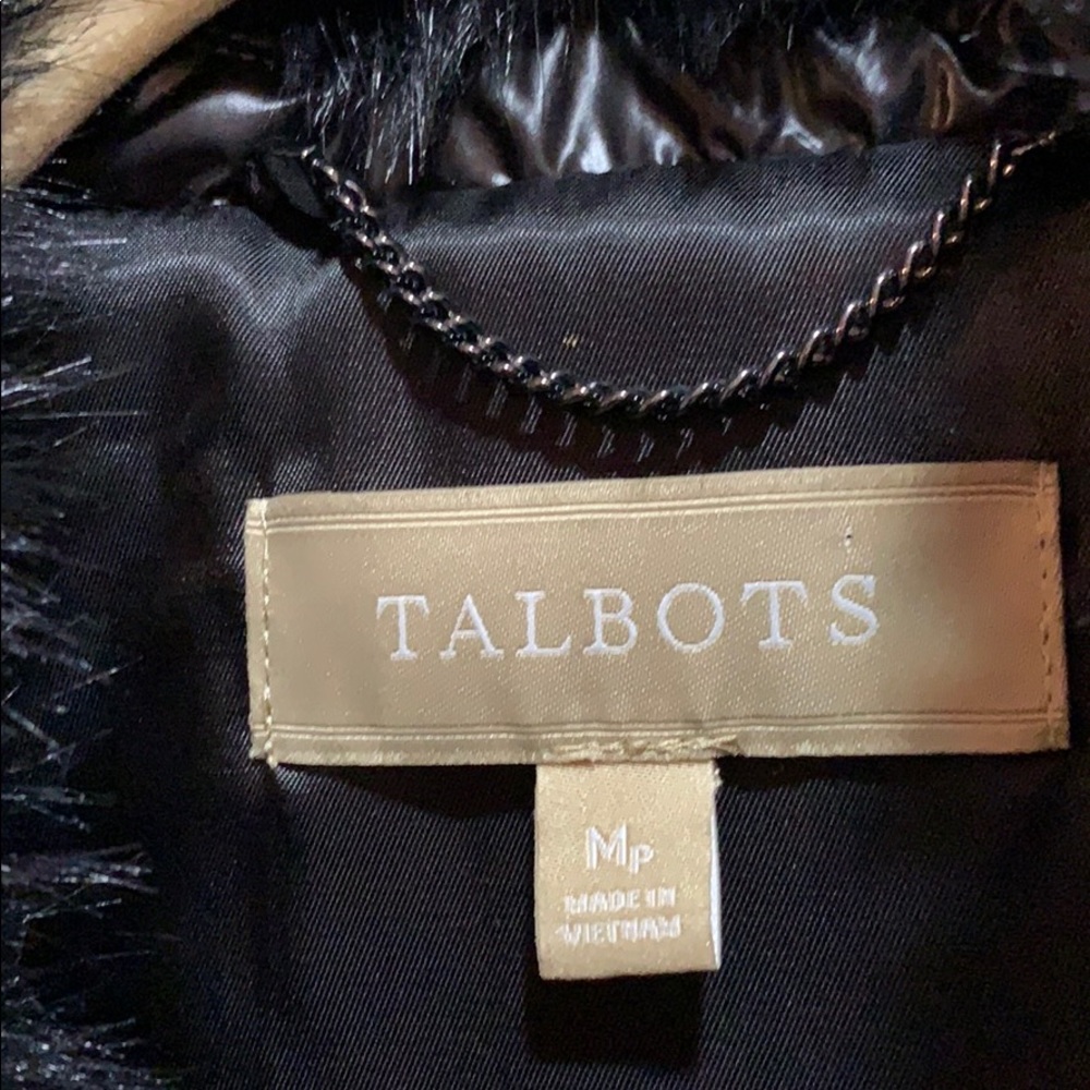 TALBOTS Motoblack puffer vest SZ M- collar - Picture 4 of 8